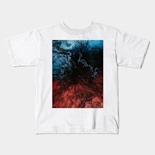 Red White And Blue granite marble Kids T-Shirt